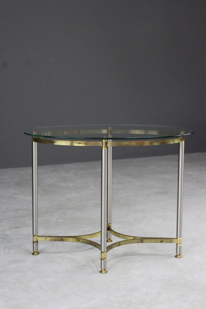 Brass & Glass Oval Side Table - Kernow Furniture