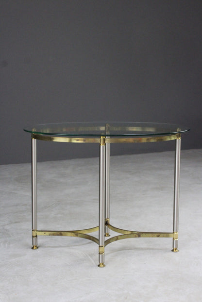 Brass & Glass Oval Side Table - Kernow Furniture