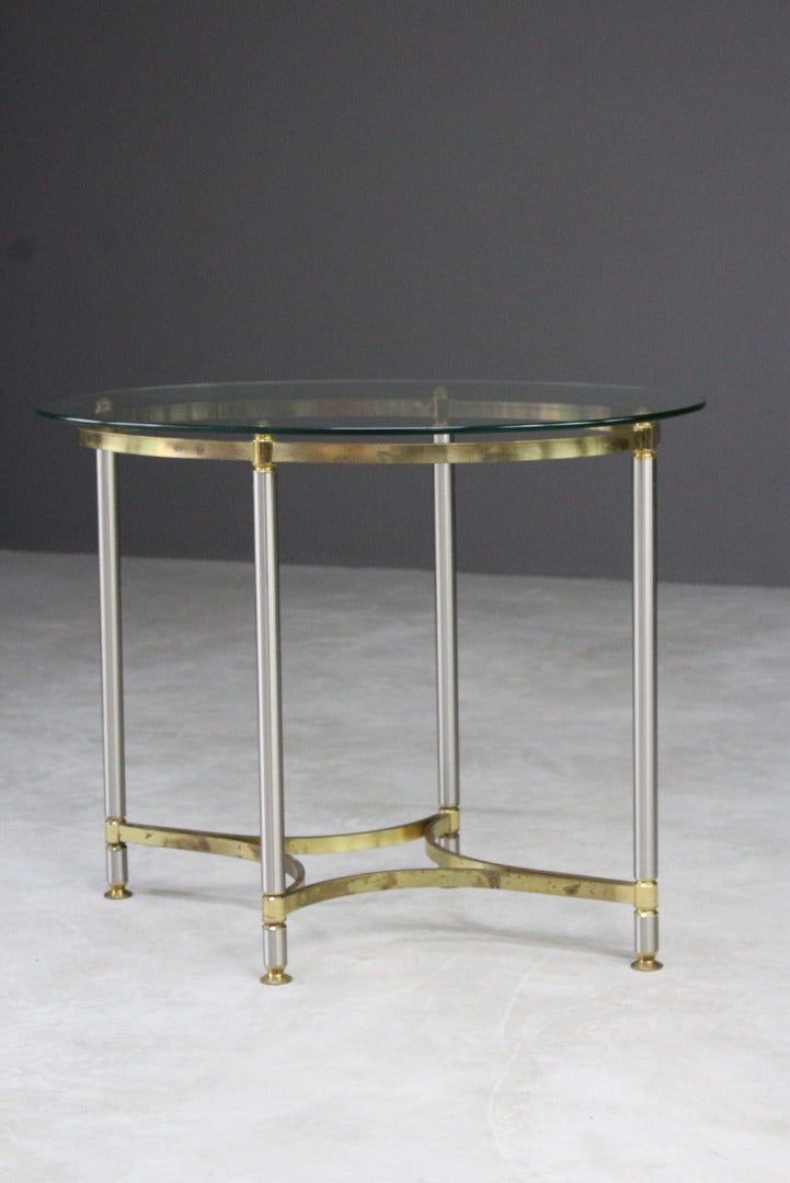 Brass & Glass Oval Side Table - Kernow Furniture