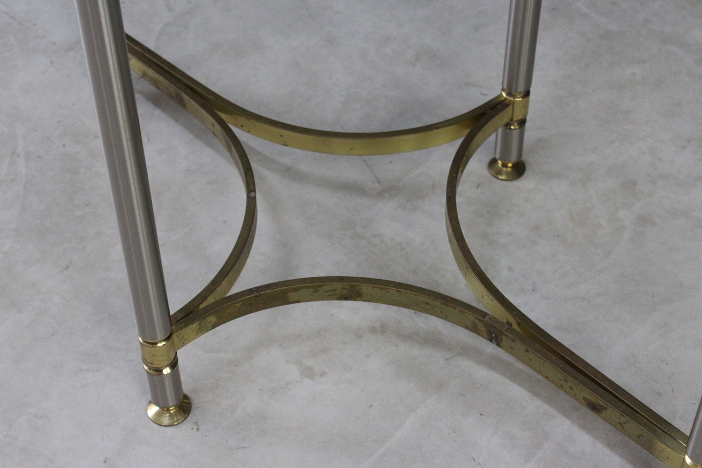 Brass & Glass Oval Side Table - Kernow Furniture