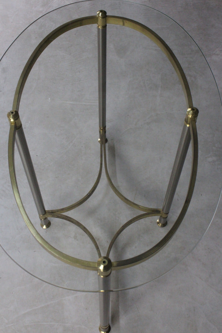 Brass & Glass Oval Side Table - Kernow Furniture