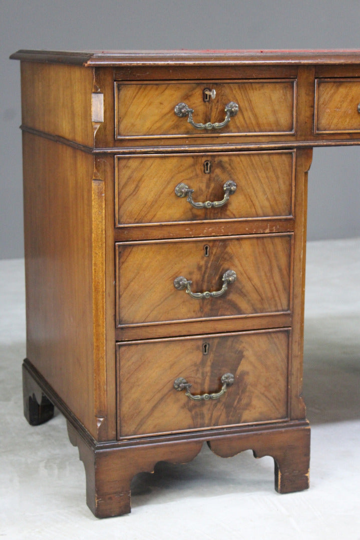 Mahogany Twin Pedestal Writing Desk - Kernow Furniture