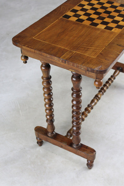 Antique Inlaid Games Occasional Table - Kernow Furniture