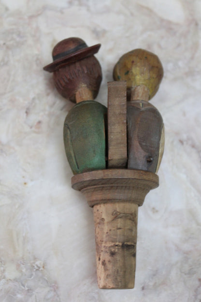 Kissing Couple Wooden Mechanical Cork Bottle Stopper - Kernow Furniture