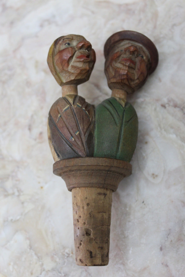 Kissing Couple Wooden Mechanical Cork Bottle Stopper - Kernow Furniture