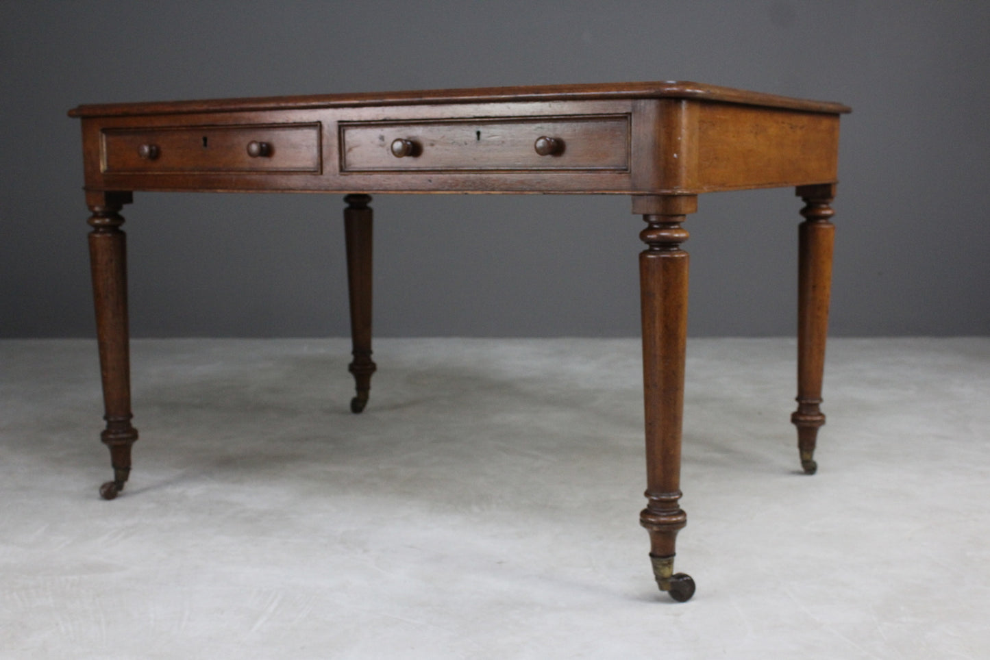 Antique Oak Library Table Desk