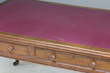 Antique Oak Library Table Desk