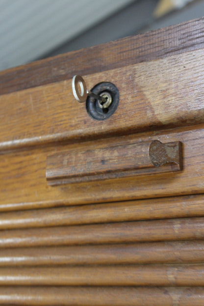 Oak Tambour Filing Cabinet - Kernow Furniture