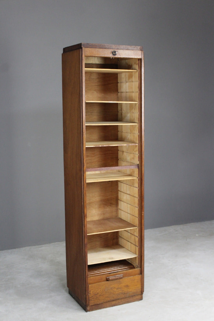 Oak Tambour Filing Cabinet - Kernow Furniture