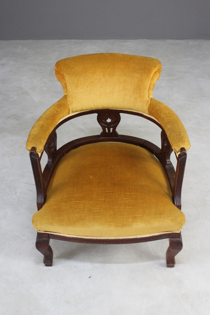 Antique Upholstered Tub Chair - Kernow Furniture