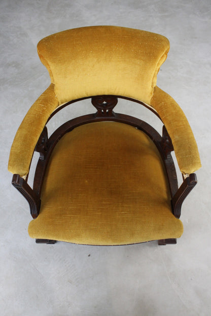 Antique Upholstered Tub Chair - Kernow Furniture