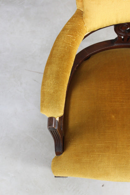 Antique Upholstered Tub Chair - Kernow Furniture