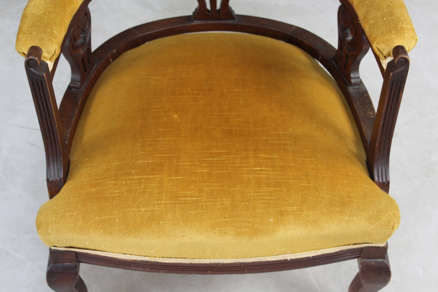 Antique Upholstered Tub Chair - Kernow Furniture