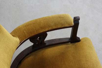 Antique Upholstered Tub Chair - Kernow Furniture