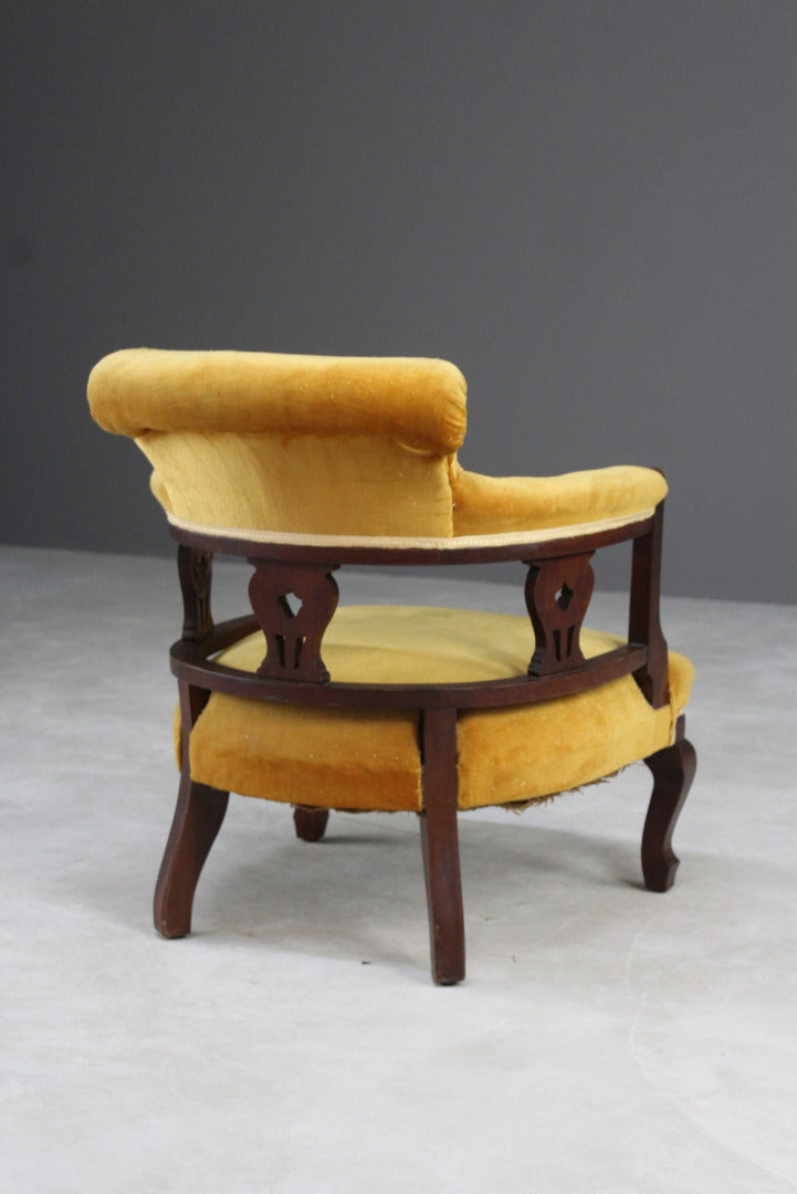 Antique Upholstered Tub Chair - Kernow Furniture