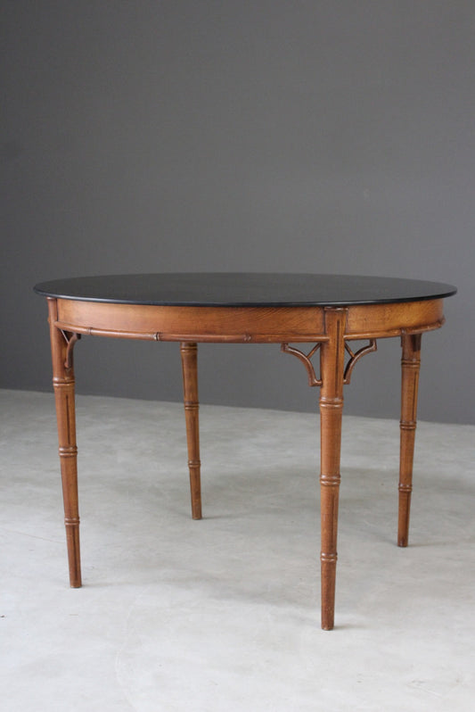 Retro Simulated Bamboo Glass Dining Table - Kernow Furniture