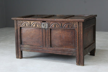 Antique 18th Century Oak Chest Coffer - Kernow Furniture