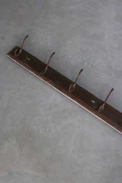 Large Vintage Coat Rail Hooks - Kernow Furniture