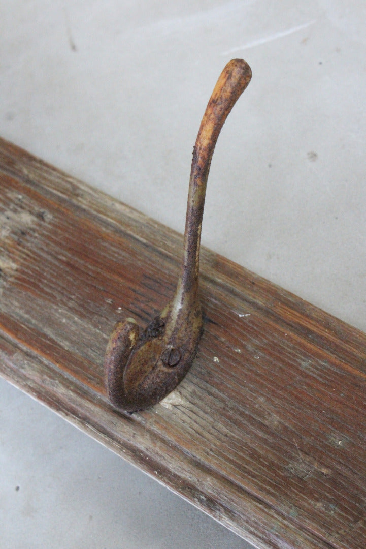 Large Vintage Coat Rail Hooks - Kernow Furniture