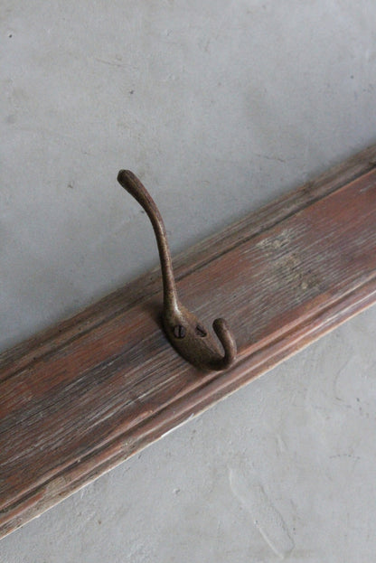 Large Vintage Coat Rail Hooks - Kernow Furniture