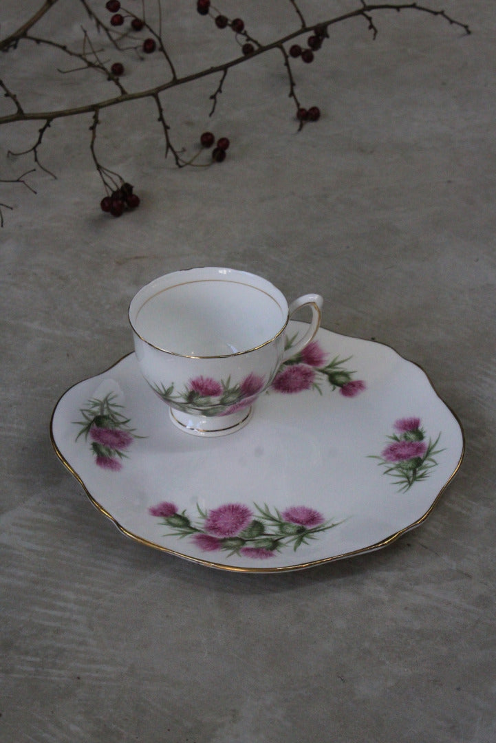 Colclough Thistle Snack Plate & Cup - Kernow Furniture