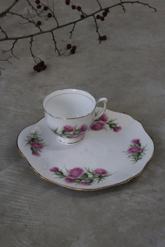 Colclough Thistle Snack Plate & Cup - Kernow Furniture