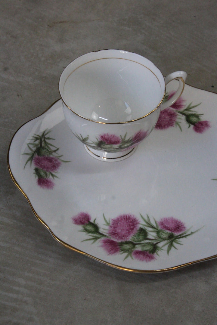 Colclough Thistle Snack Plate & Cup - Kernow Furniture