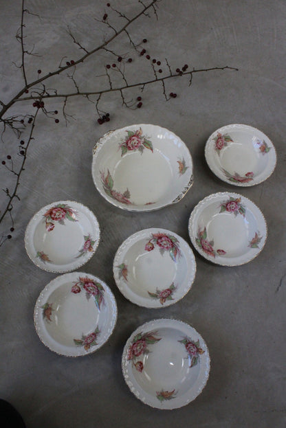 Grindley Rosedene Serving Bowl & 6 Dessert Bowls - Kernow Furniture