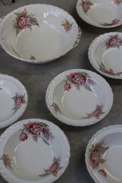 Grindley Rosedene Serving Bowl & 6 Dessert Bowls - Kernow Furniture