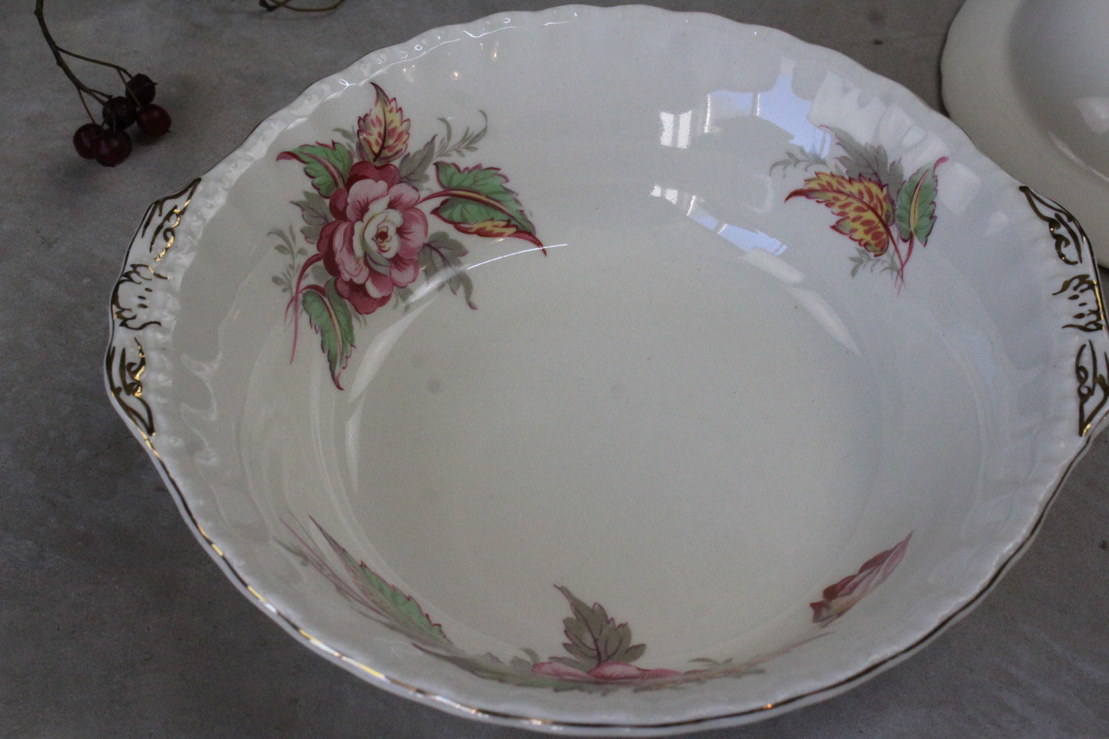 Grindley Rosedene Serving Bowl & 6 Dessert Bowls - Kernow Furniture