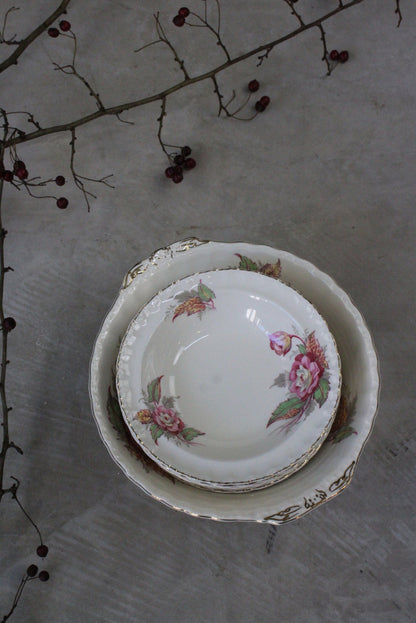 Grindley Rosedene Serving Bowl & 6 Dessert Bowls - Kernow Furniture