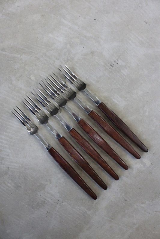 6 Teak Handle Dinner Forks - Kernow Furniture