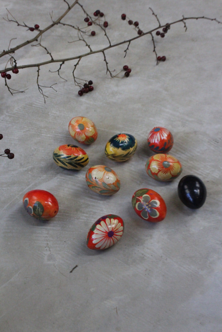 Collection Handpainted Wooden Eggs - Kernow Furniture