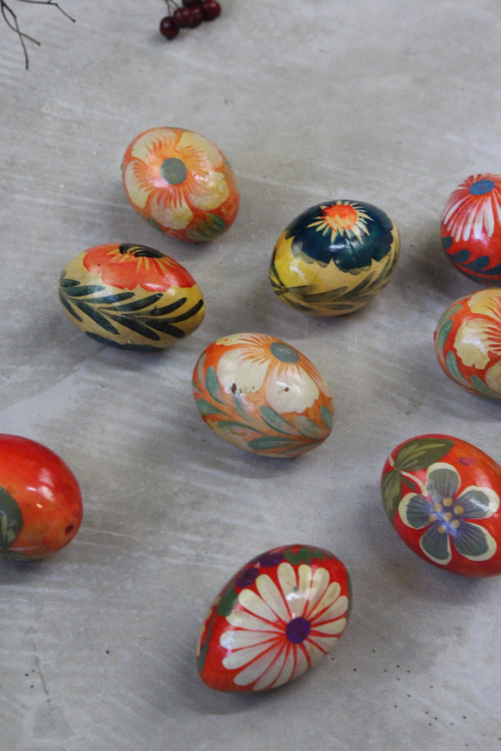 Collection Handpainted Wooden Eggs - Kernow Furniture