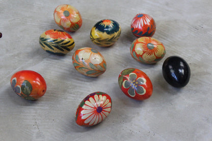 Collection Handpainted Wooden Eggs - Kernow Furniture