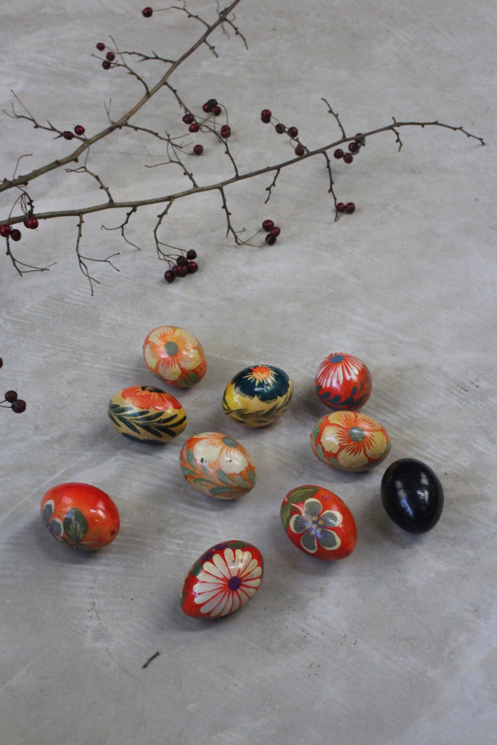 Collection Handpainted Wooden Eggs - Kernow Furniture