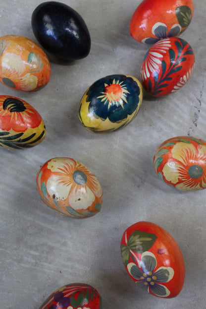 Collection Handpainted Wooden Eggs - Kernow Furniture