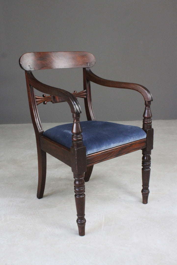 Antique Mahogany Carver Chair - Kernow Furniture