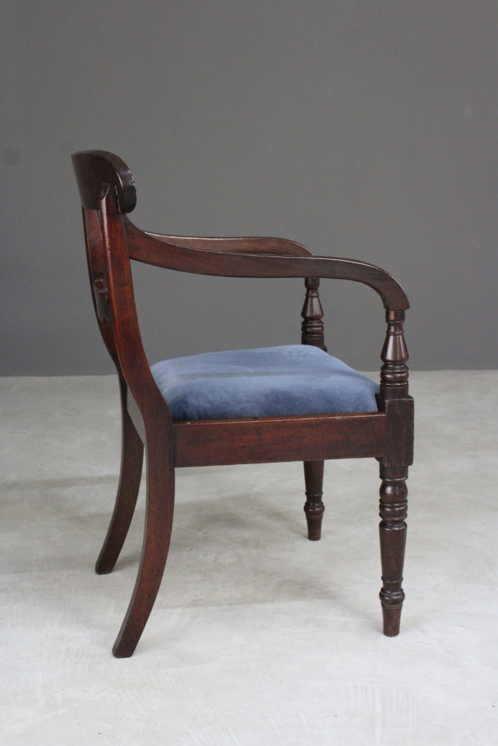 Antique Mahogany Carver Chair - Kernow Furniture