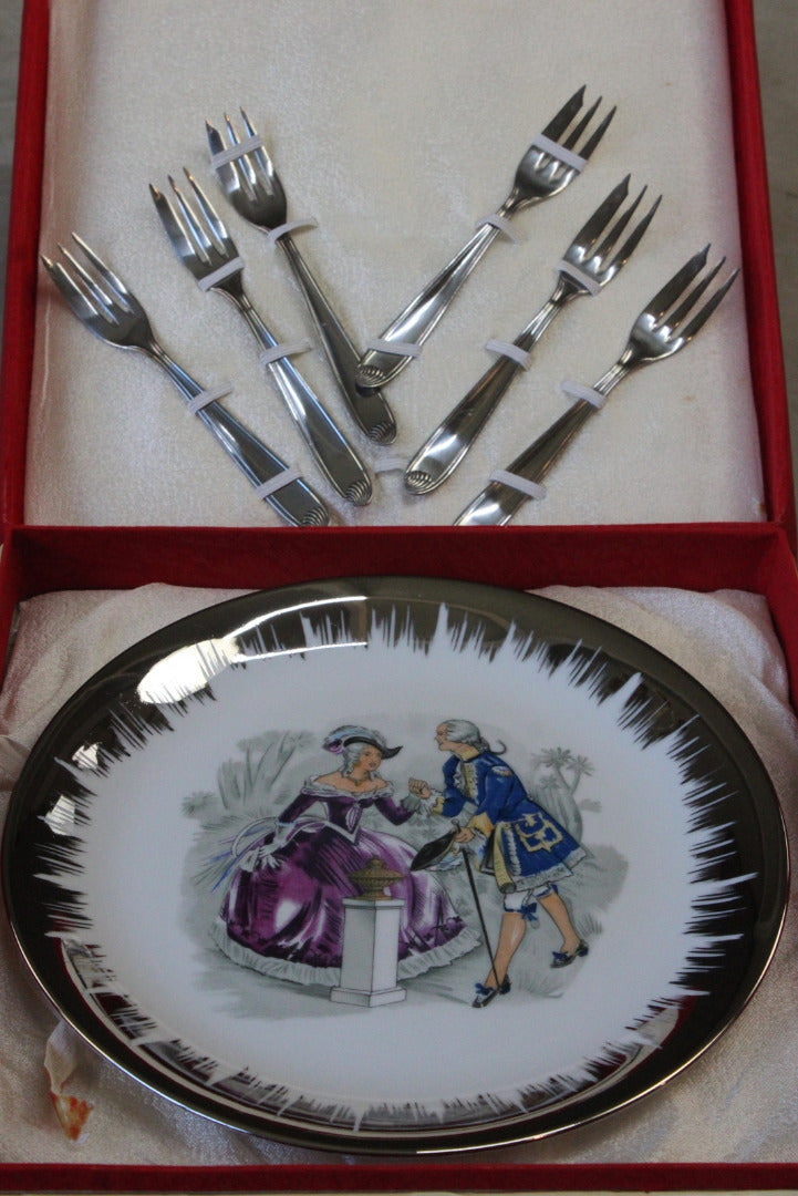 Kitsch Dessert Set - Plate & Forks - Kernow Furniture