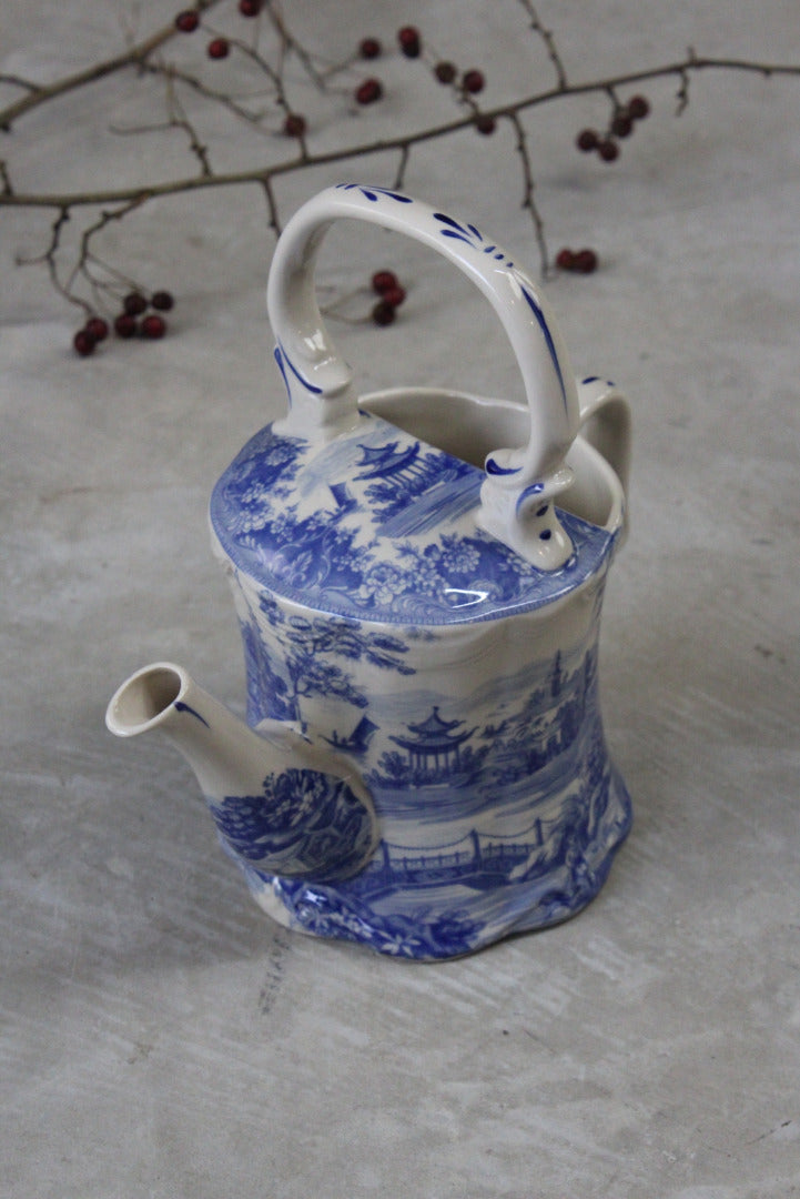 Past Times Blue & White Watering Can House Plants - Kernow Furniture