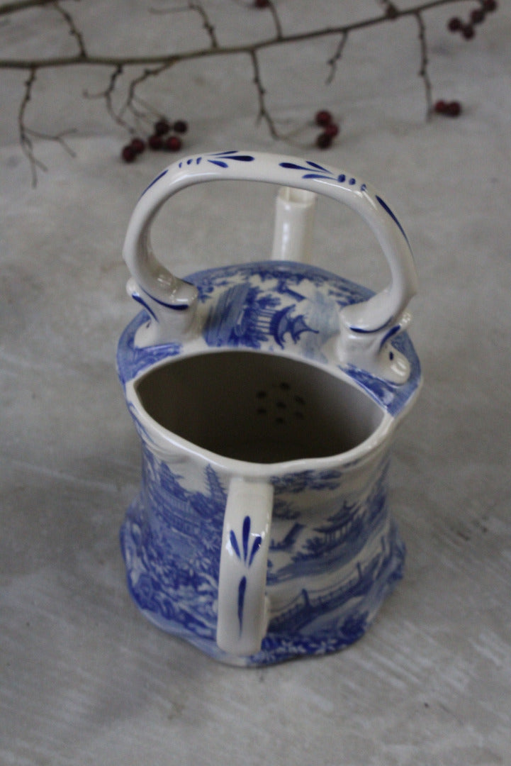 Past Times Blue & White Watering Can House Plants - Kernow Furniture