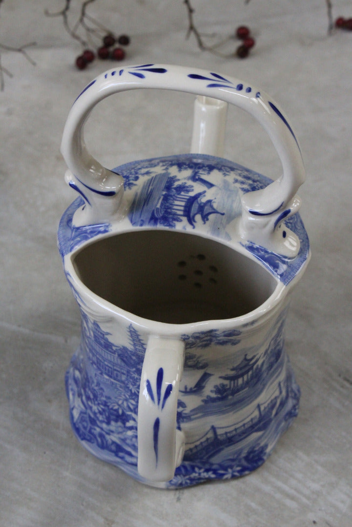 Past Times Blue & White Watering Can House Plants - Kernow Furniture