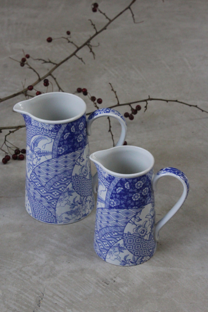 Spode Penny Lane Pair Blue & White Jugs - Kernow Furniture