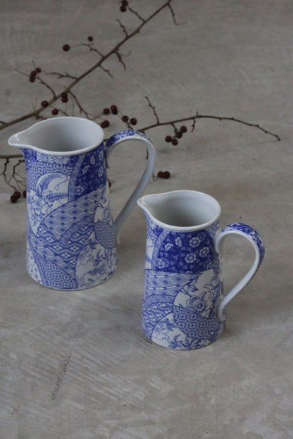 Spode Penny Lane Pair Blue & White Jugs - Kernow Furniture