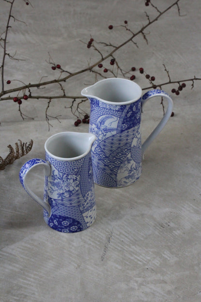 Spode Penny Lane Pair Blue & White Jugs - Kernow Furniture