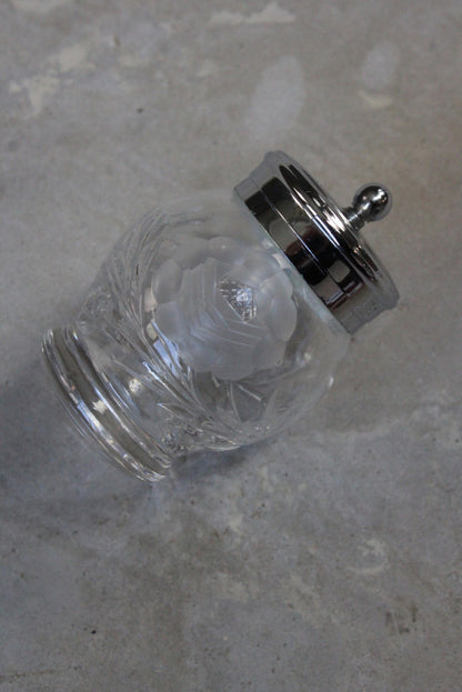 Tiny Etched Glass Salt Pepper & Mustard Pots - Kernow Furniture