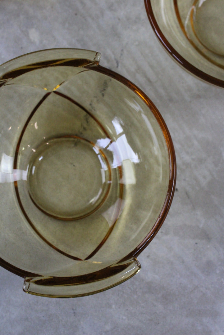 5 Amber Glass Dessert Bowls - Kernow Furniture