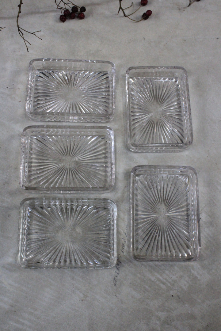 5 Vintage Glass Dishes - Kernow Furniture