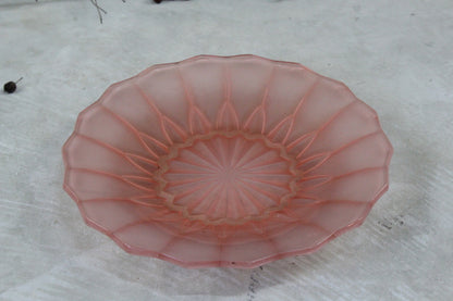 Vintage Pink Glass Dish - Kernow Furniture